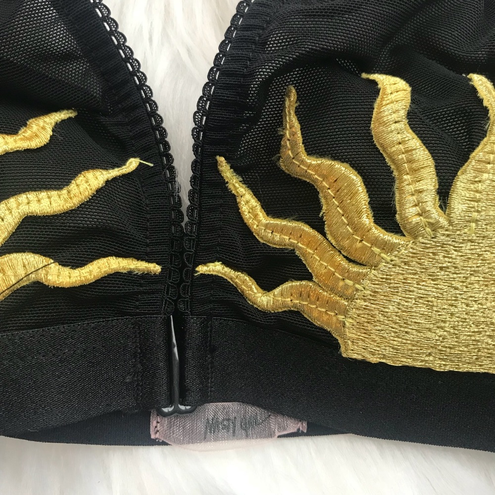 UO Sun Bralette Nasty Gal black bra New NWT gold - Picture 4 of 5
